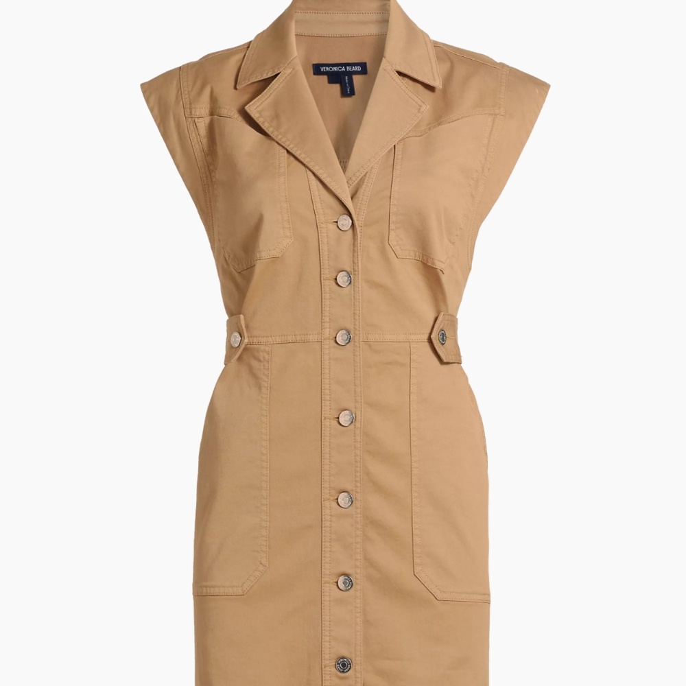 Veronica Beard Jax Button Front Mini Utility Dress